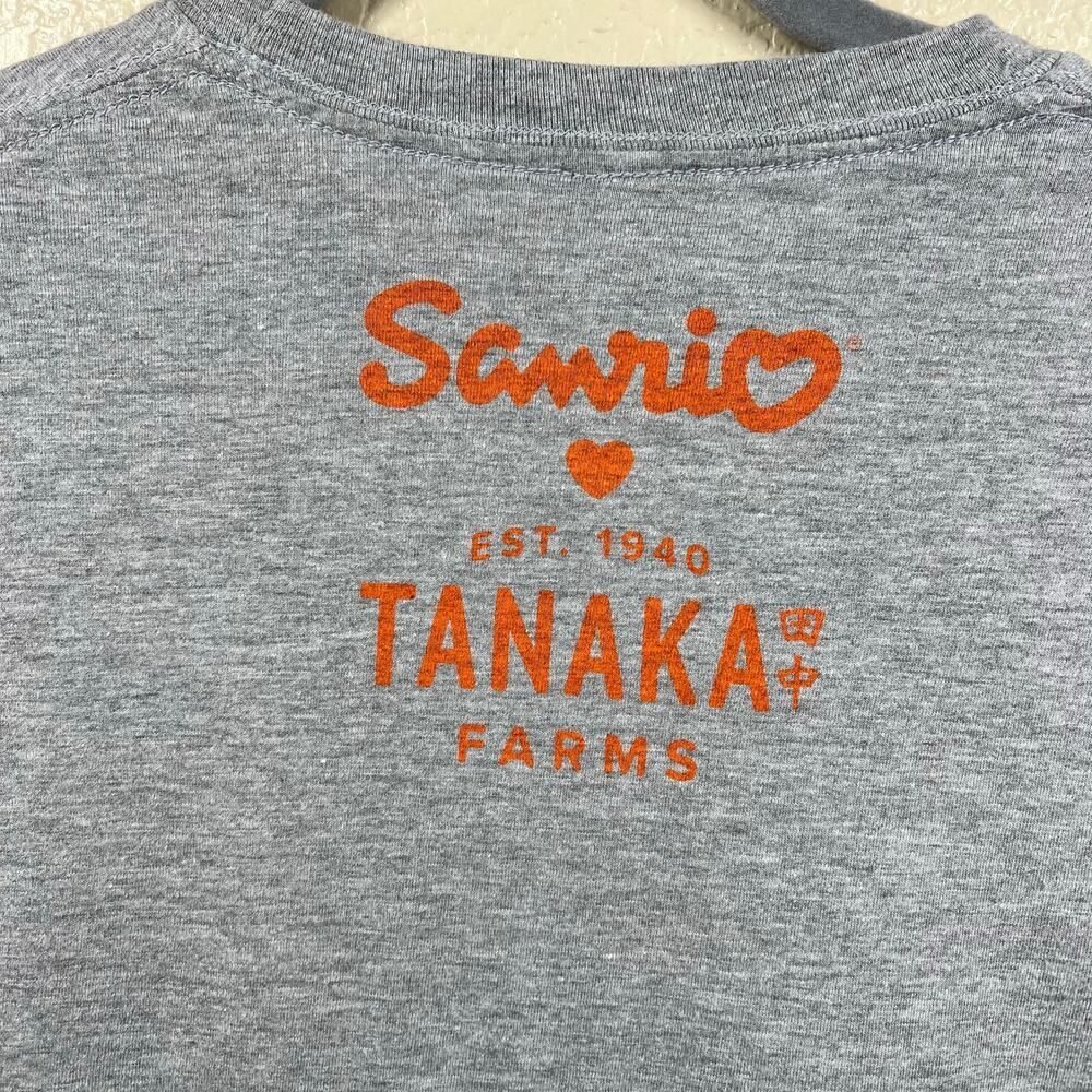 Hello Kitty Sanrio Tanaka Farms Pumpkin Youth Small Gray T-Shirt New 2017 Rare - Picture 4 of 8
